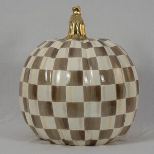 MacKenzie Childs Large Check Pumpkin- Mocha